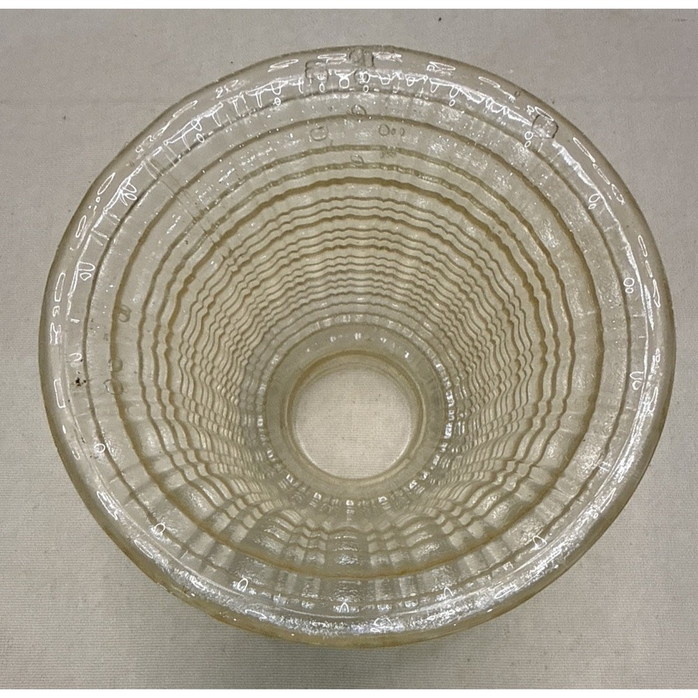 Vintage Clear  Glass Ribbed Gridded Shade 2 1/8" Fitter - Picture 6 of 8